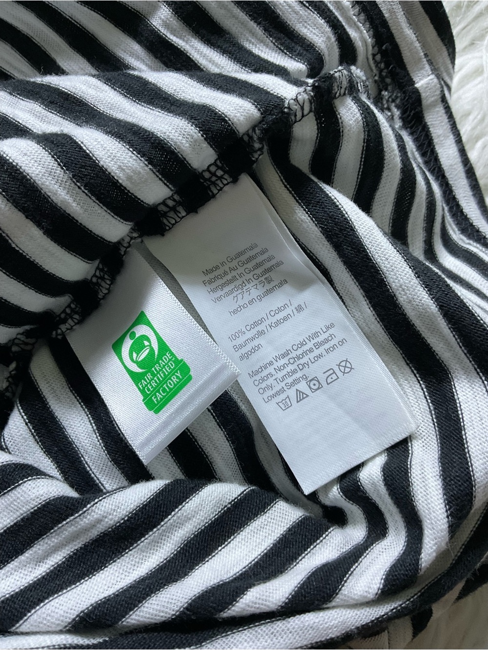 J. CREW Short Sleeve Striped Tie Waist T-Shirt Dress Black White - Picture 4 of 5